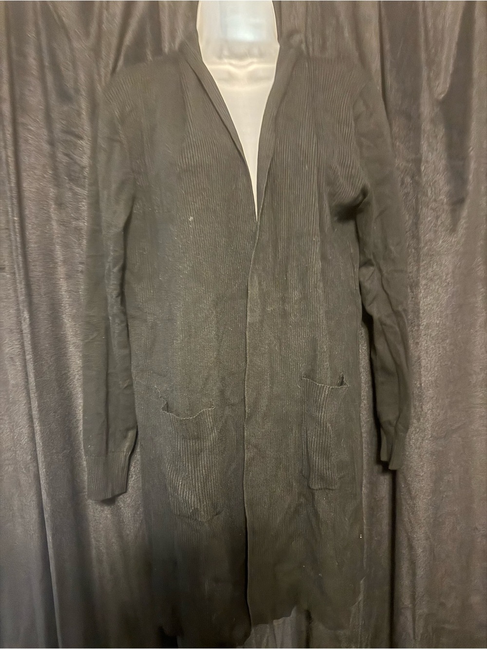 Long Black Open Cardigan Jacket